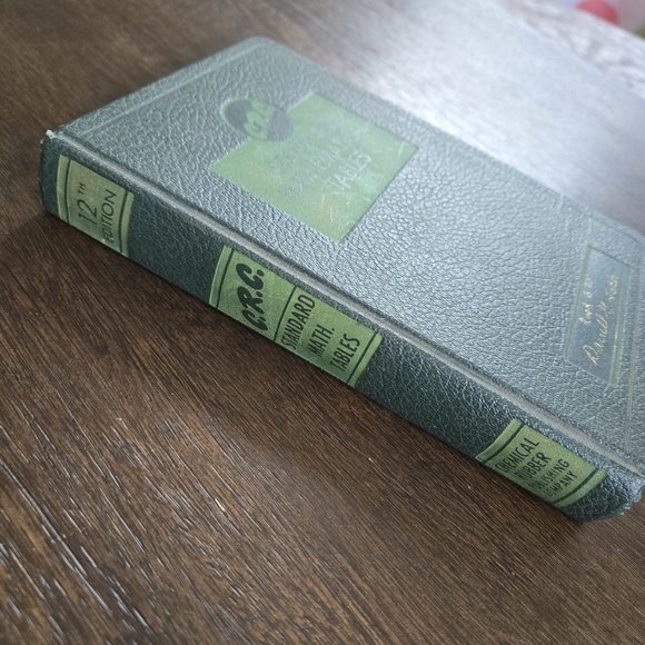 Standard Mathematical Tables 12th Edition 1959 Antique Green Hardcover Book - Picture 2 of 6